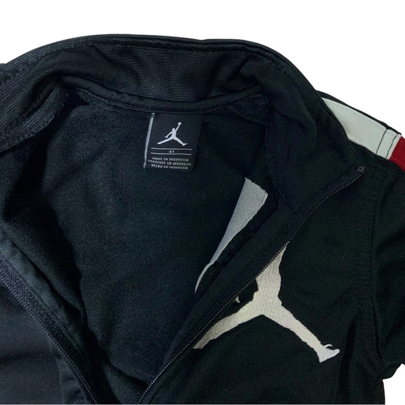 Air Jordan Jacket Zip Up Basketball Starter Red White Stripe Black Boys 4T - Picture 4 of 16